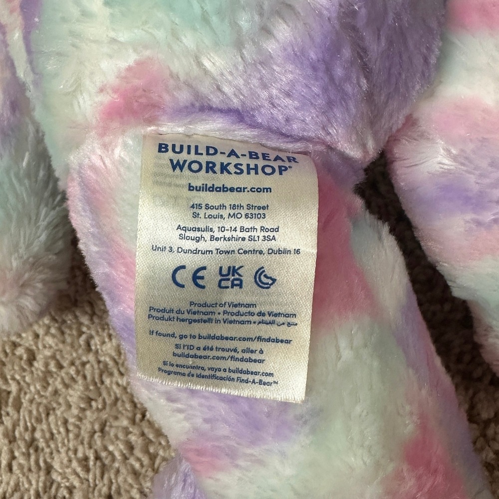 Build-A-Bear Workshop Pastel Swirl Kitty Cat Pink Purple Mint Plush 2022 DH0022 - Picture 4 of 6
